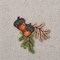 Two Acorns - Brown and Green Leaves Embroidered, Iron on Patch